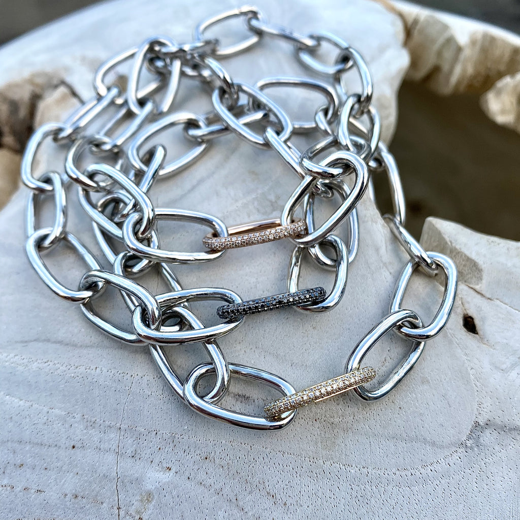 Sterling + Diamond Link Bracelet