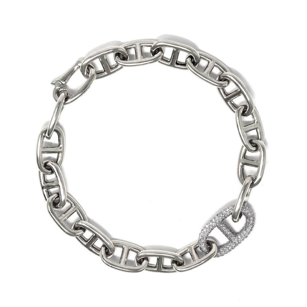 JL Rocks Fine Jewelry, Missing Link Bracelet in White Gold