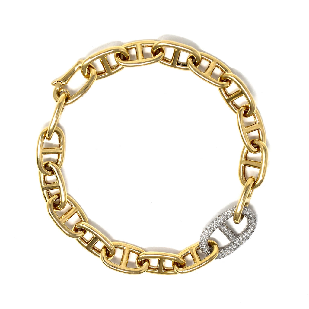 JL Rocks Fine Jewelry, Missing Link Bracelet in Yellow Gold