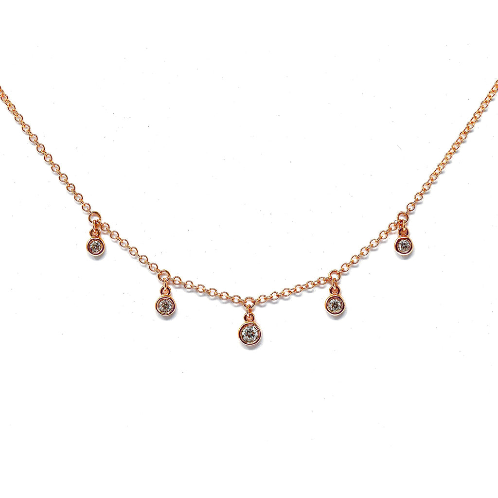 JL Rocks Fine Jewelry, Droplet Necklace in Rose Gold