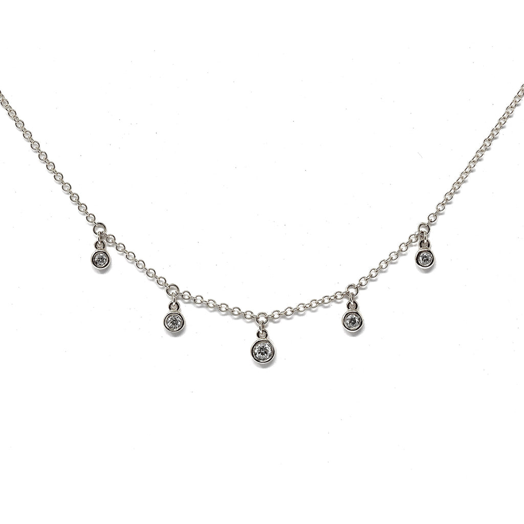 JL Rocks Fine Jewelry, Droplet Necklace in White Gold