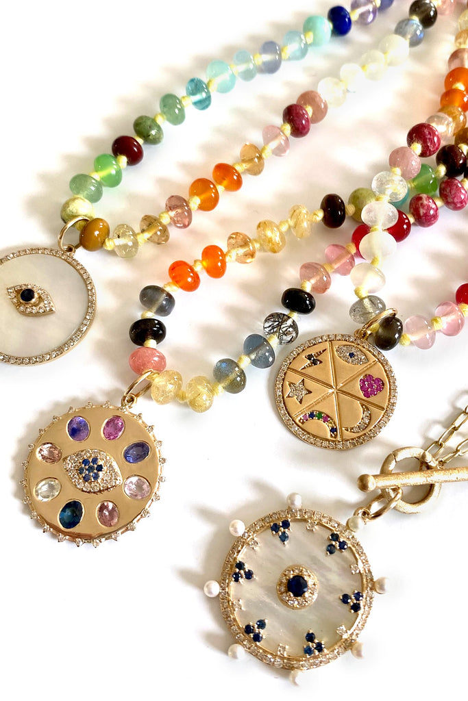 JL Rocks Fine Jewelry, Color Theory Bead Necklace Charms
