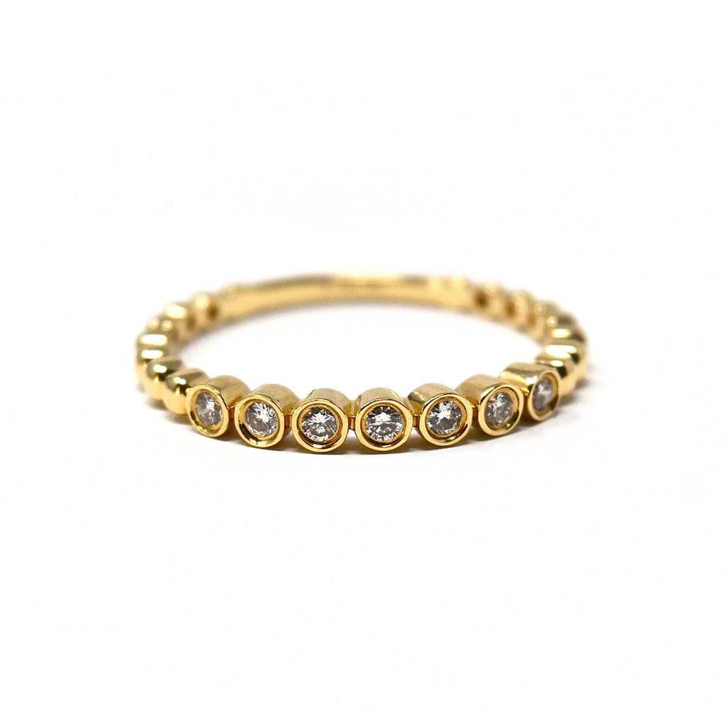 JL Rocks Fine Jewelry, Deluxe Caviar Band Ring in Yellow Gold