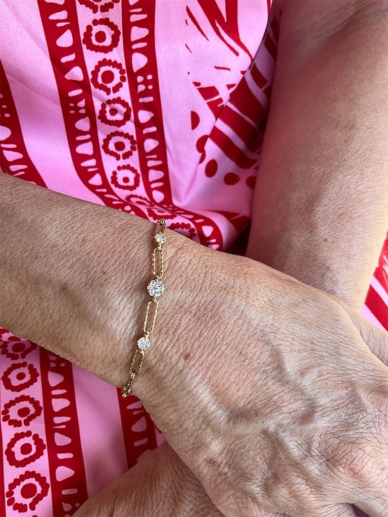 Brilliant Diamond Cut Chain Link Bracelet