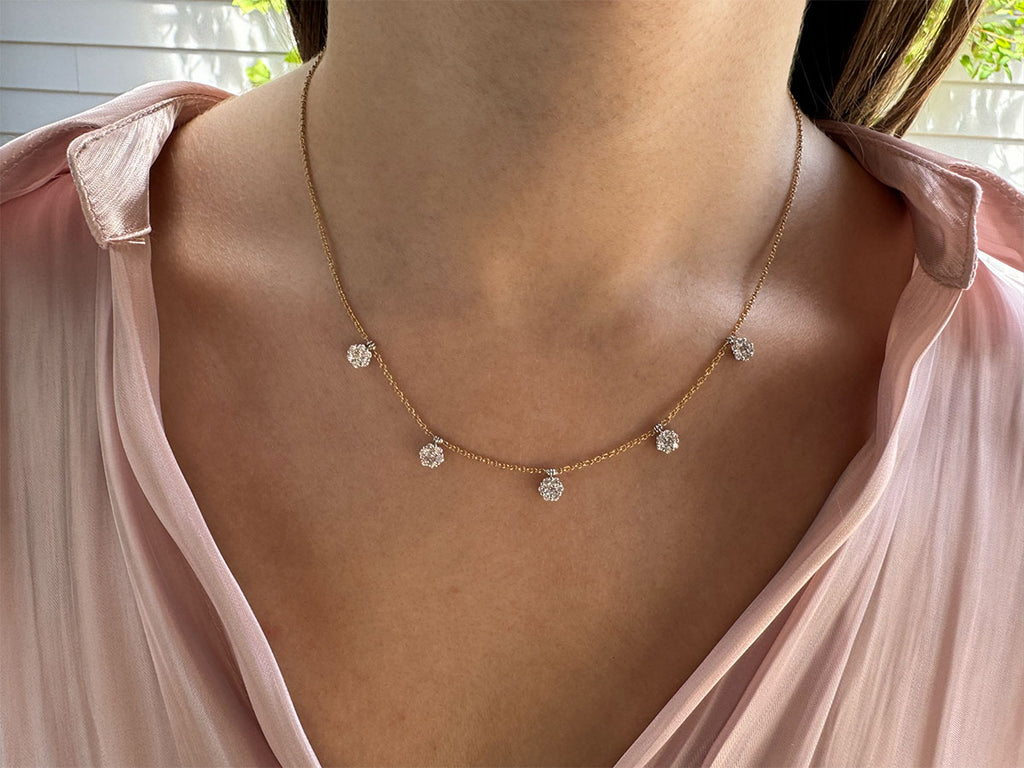 Diamond Disc Drop Necklace