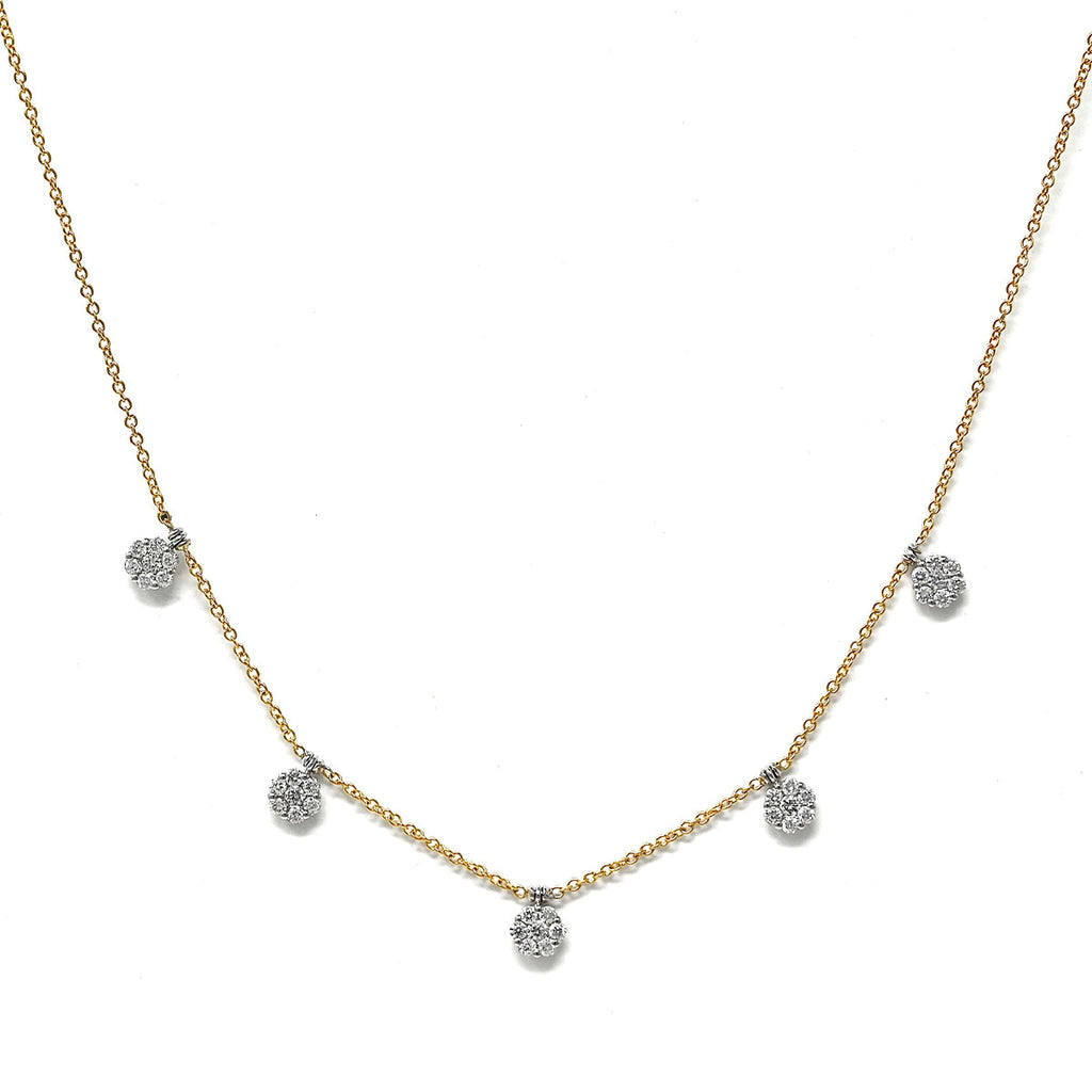 Diamond Disc Drop Necklace