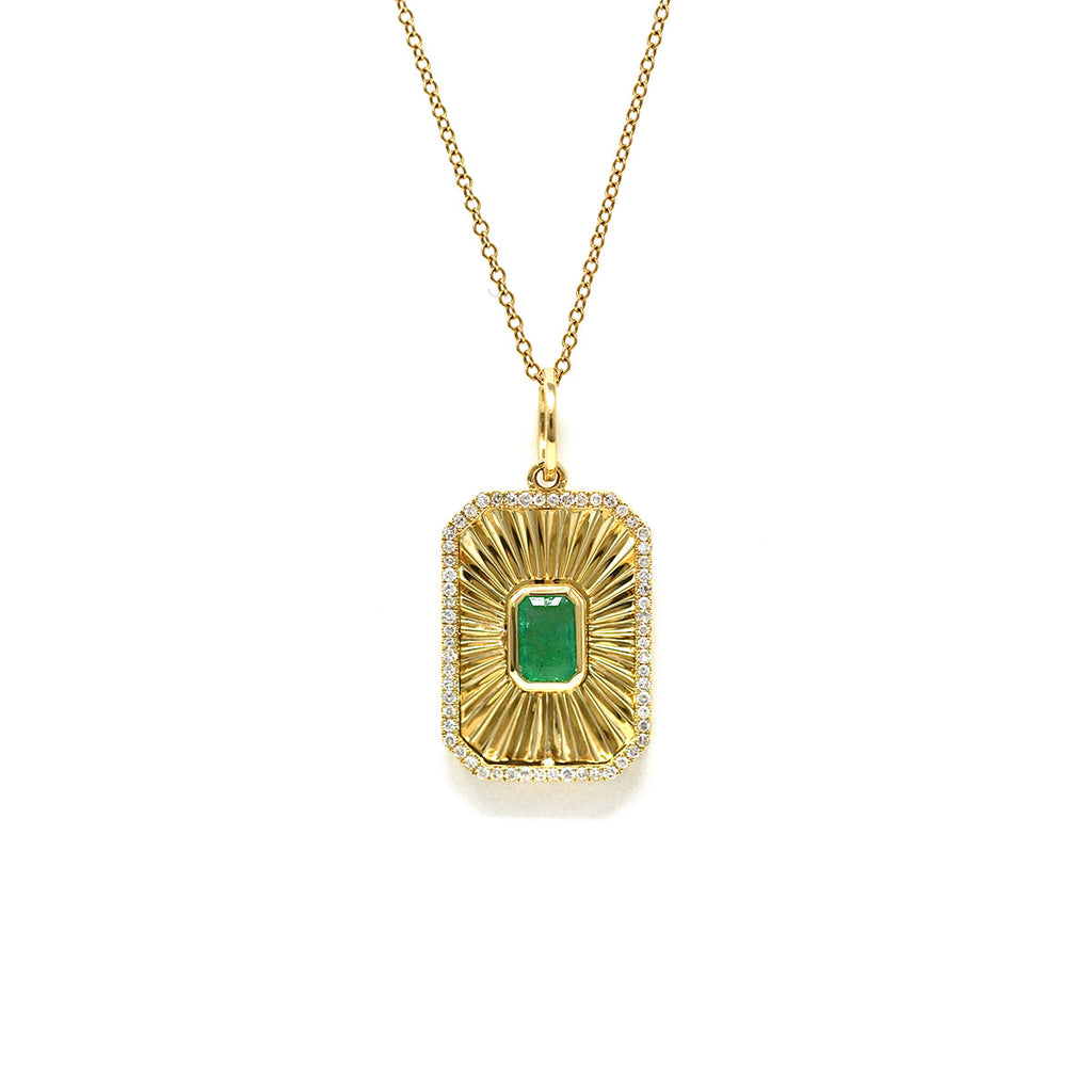 Emerald Square Sunburst Pendant