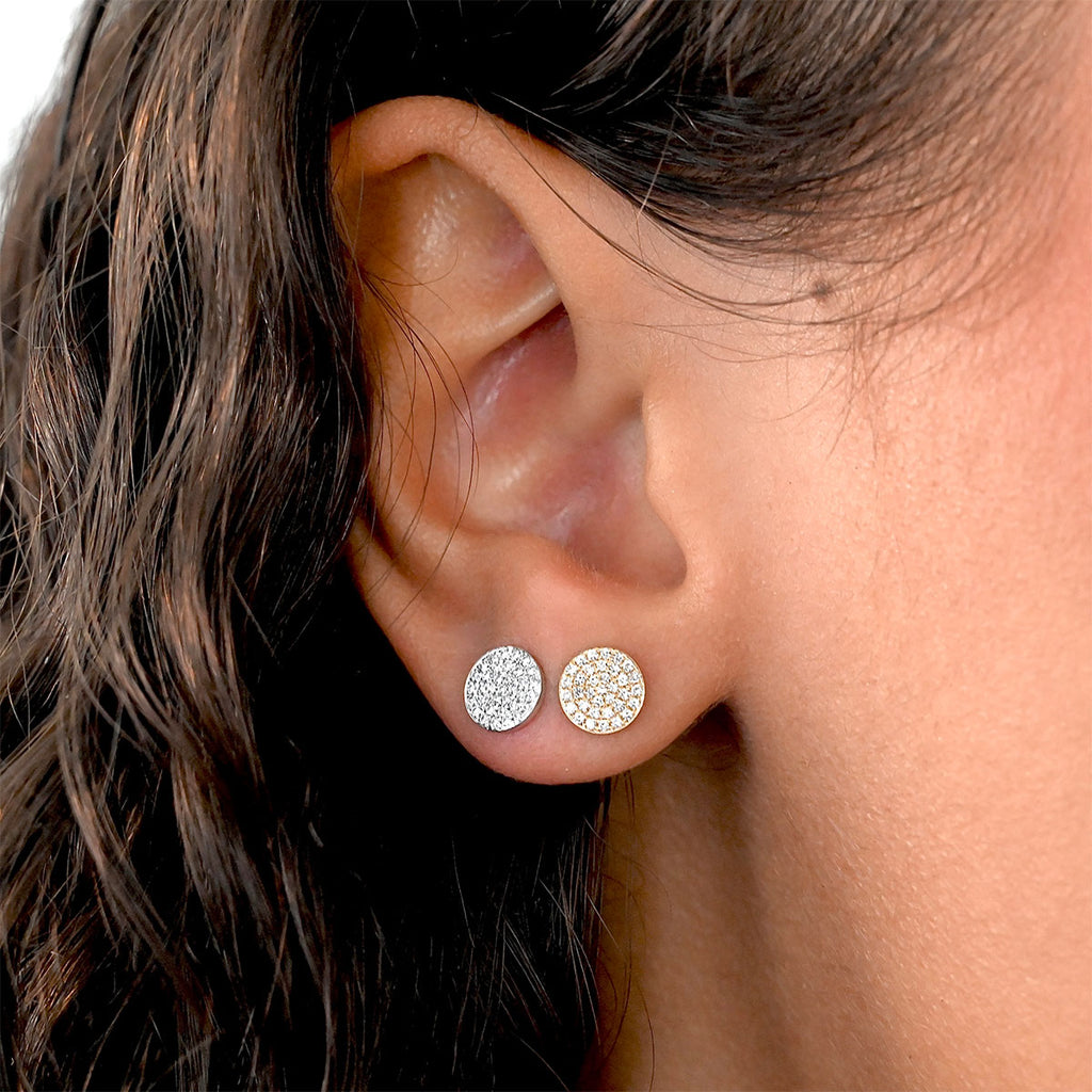 Pavé Diamond Disc Earrings