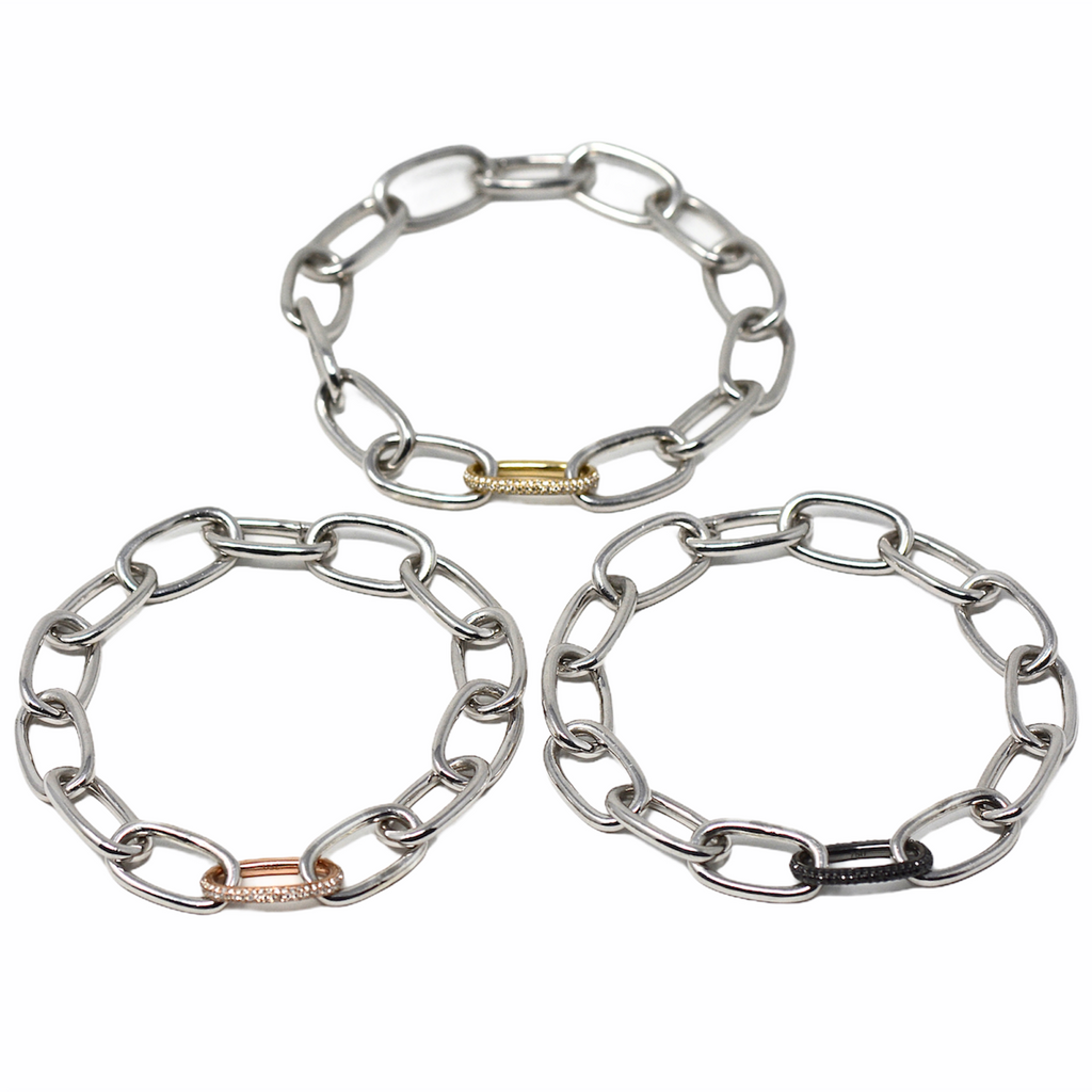 Sterling + Diamond Link Bracelet