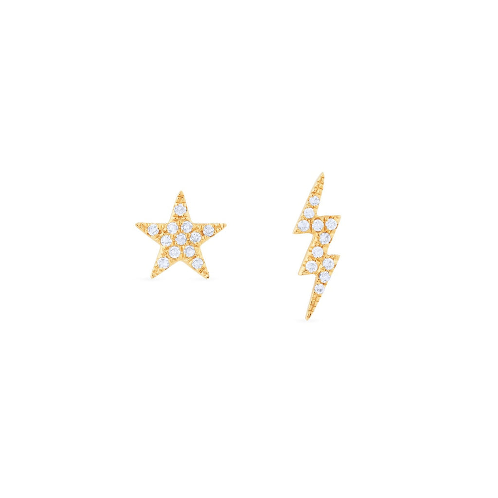 JL Rocks Fine Jewelry, Star + Bolt Earrings