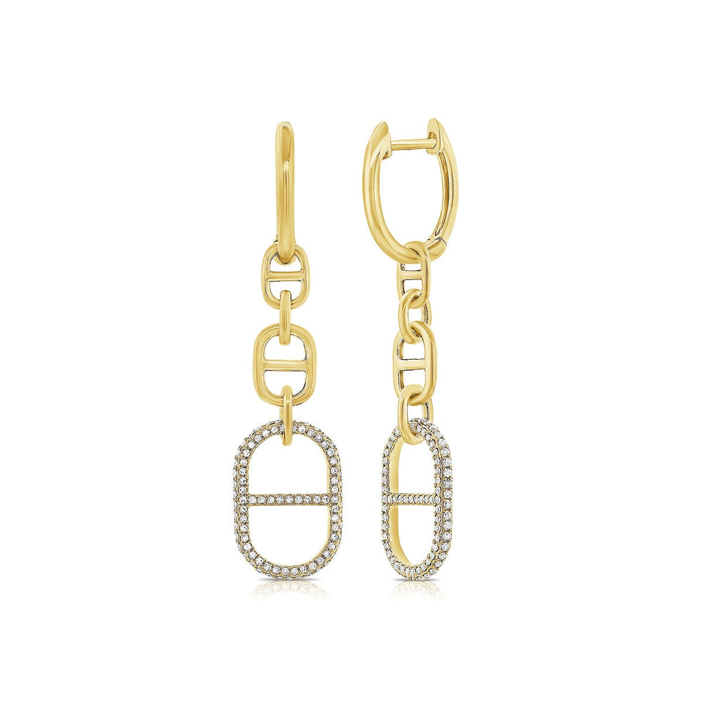 JL Rocks’ Linnea Link Earrings in Yellow Gold