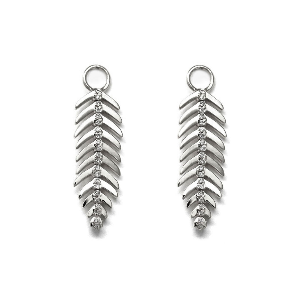 JL Rocks Feathers Forever Charm in White Gold