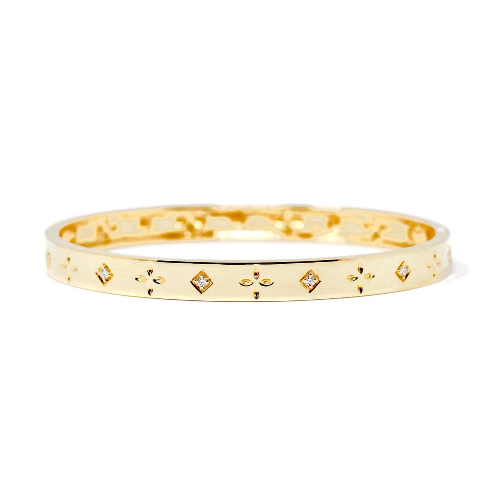 Dori Slim Bangle Bracelet | JL Rocks Fine Jewelry Yellow Gold