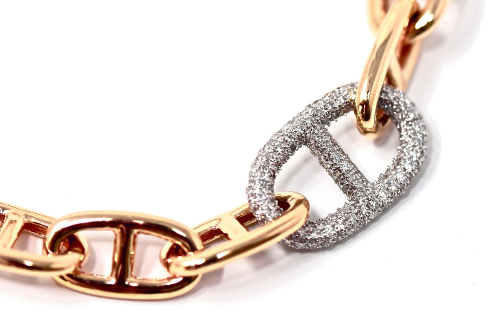 JL Rocks Fine Jewelry, Missing Link Bracelet in Rose Gold Detail