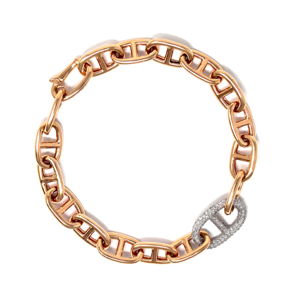 JL Rocks Fine Jewelry, Missing Link Bracelet in Rose Gold