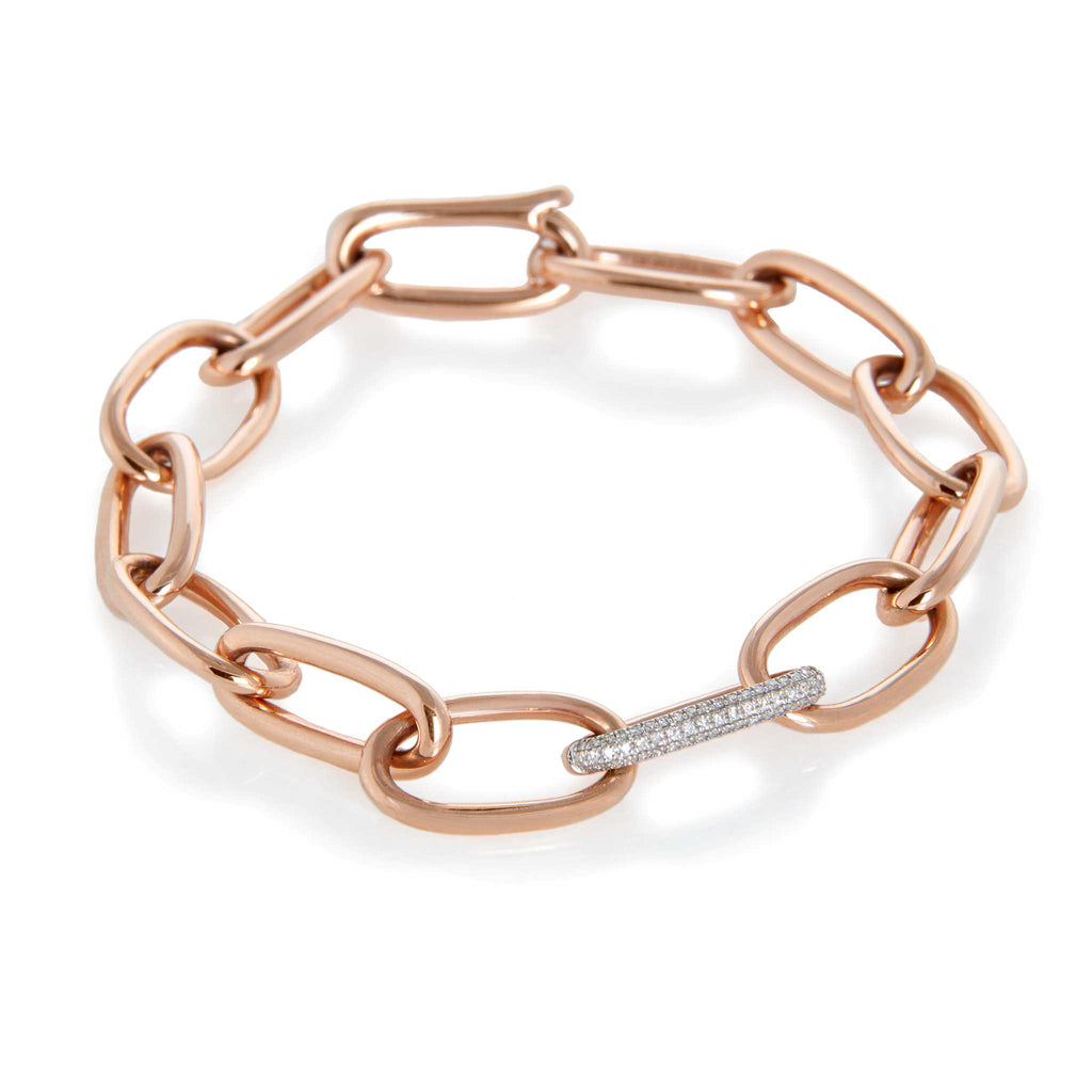 JL Rocks Fine Jewelry, Solid Gold Link Bracelet in Rose Gold