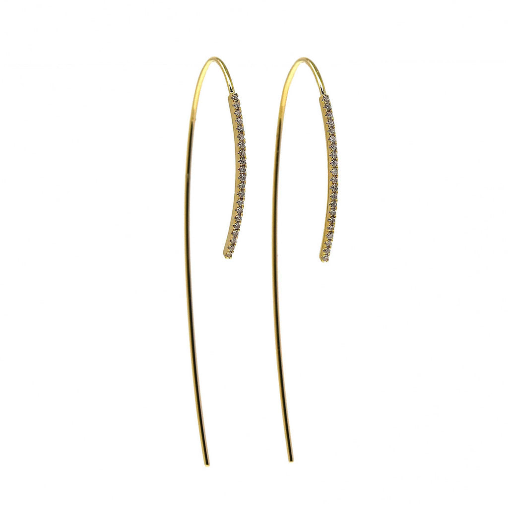 JL Rocks Fine Jewelry, Ice Pick Earrings in Yellow Gold