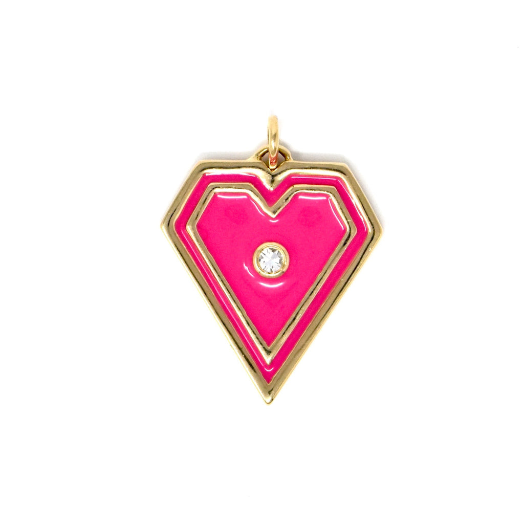 JL Rocks Fine Jewelry, Brave Heart Charms in Fuschia