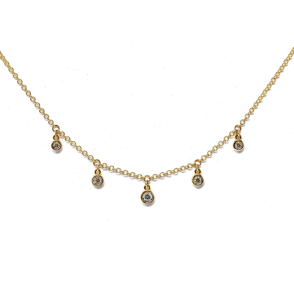 JL Rocks Fine Jewelry, Droplet Necklace in Yellow Gold