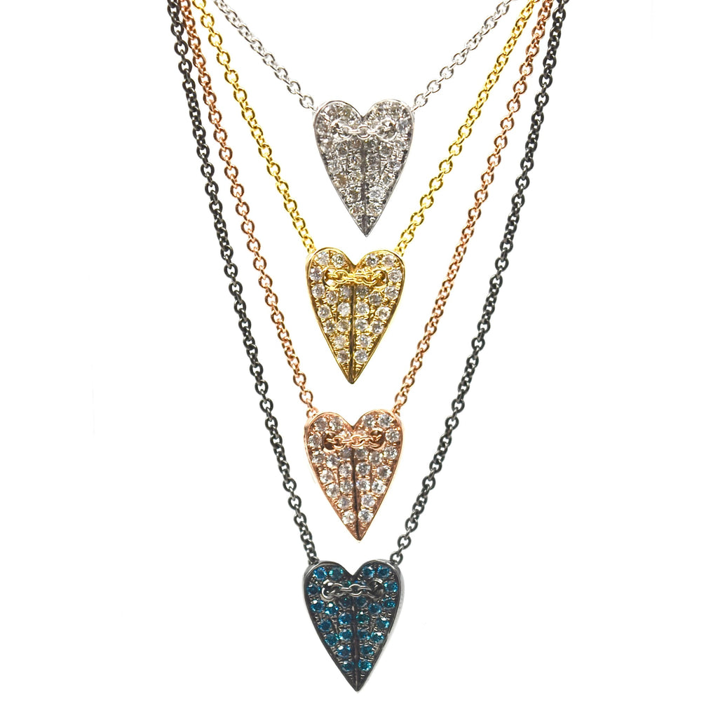 JL Rocks Fine Jewelry, Mini Folded Heart Necklace collection