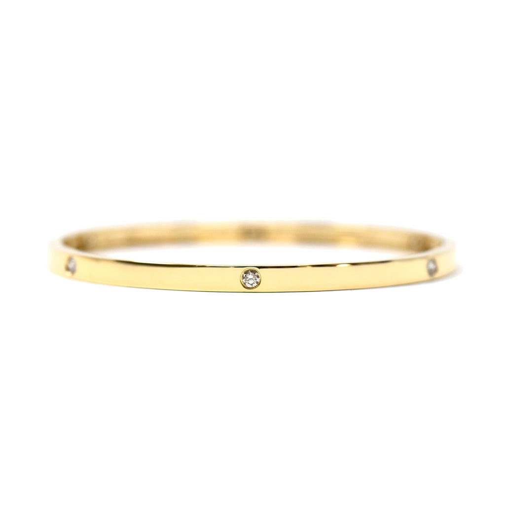 JL Rocks Tracey Bangle in Yellow Gold