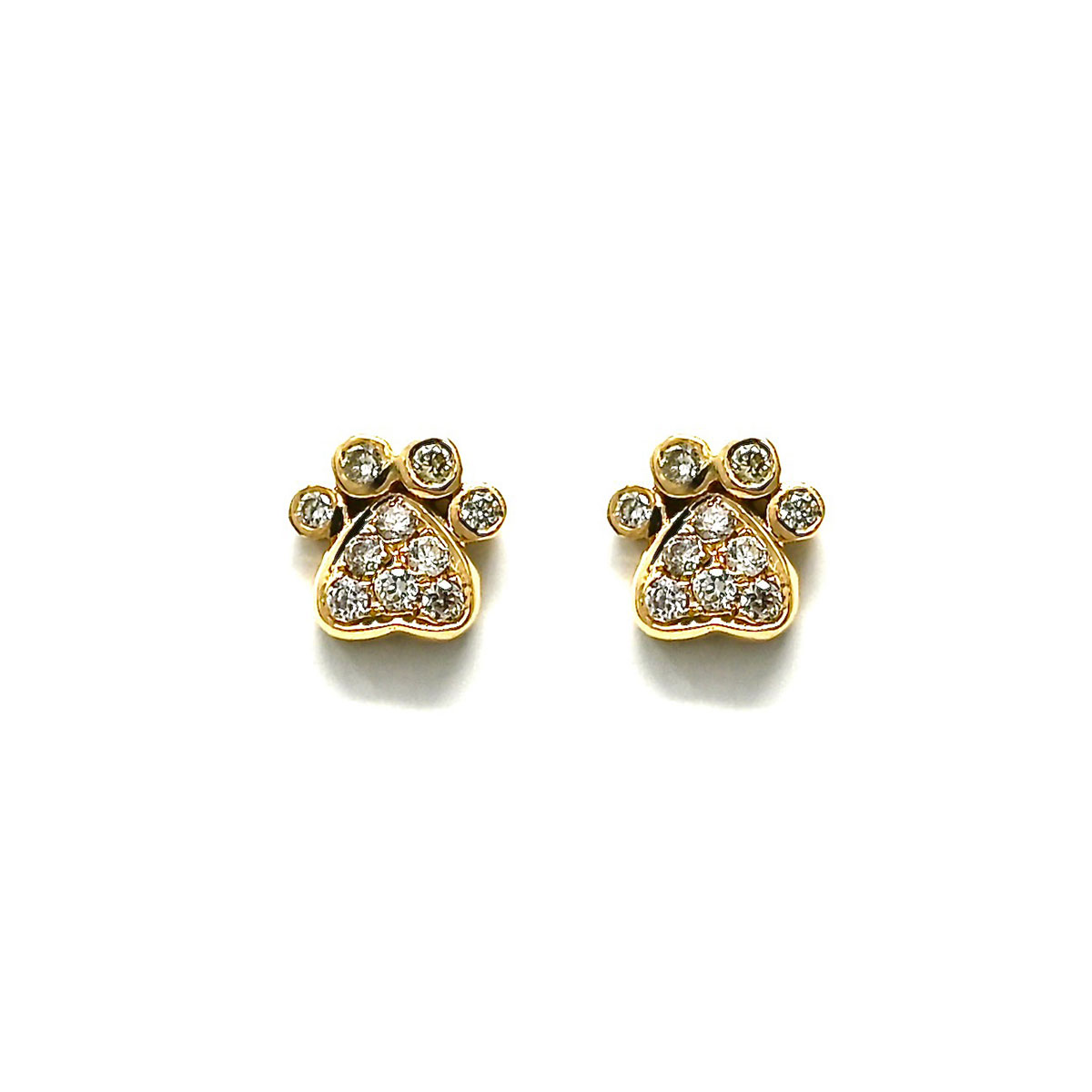 Gold paw clearance print earrings